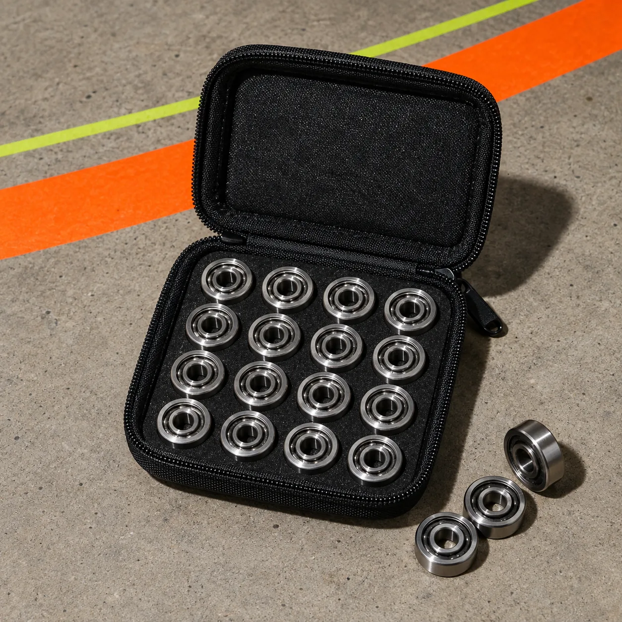 608 Bearings + Travel Case · 16 Pack